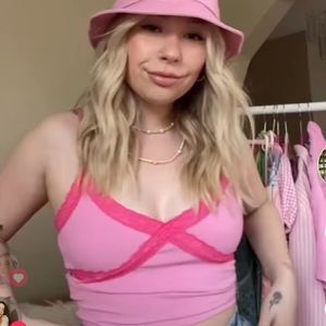 Y2K Cropped Pink Baby Tank 💖